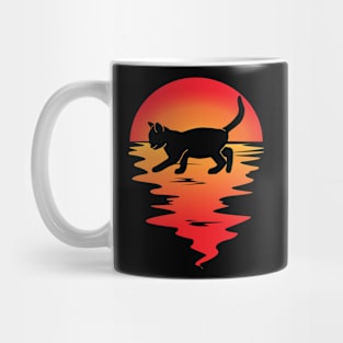 cat at sunset Mug